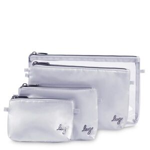 LUG Tackle 4 piece Storage Pouches Cosmetic Bags METALLIC SILVER